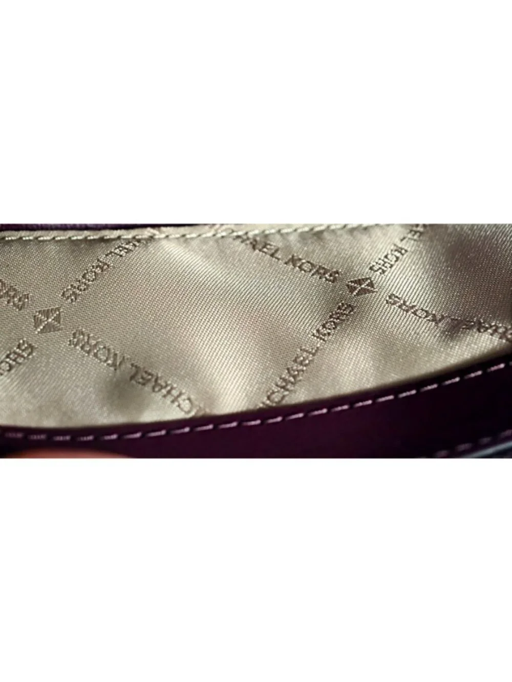 Michael Kors Jet Set Travel Large Zip Wallet Leather Plum Gold Designer New